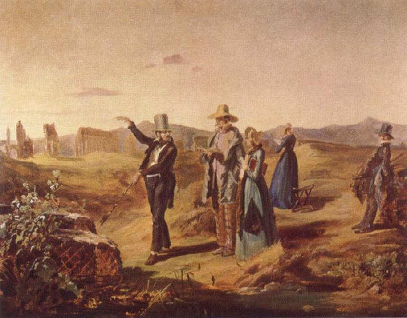 Carl Spitzweg English Tourists in the Roman Campagna oil painting image